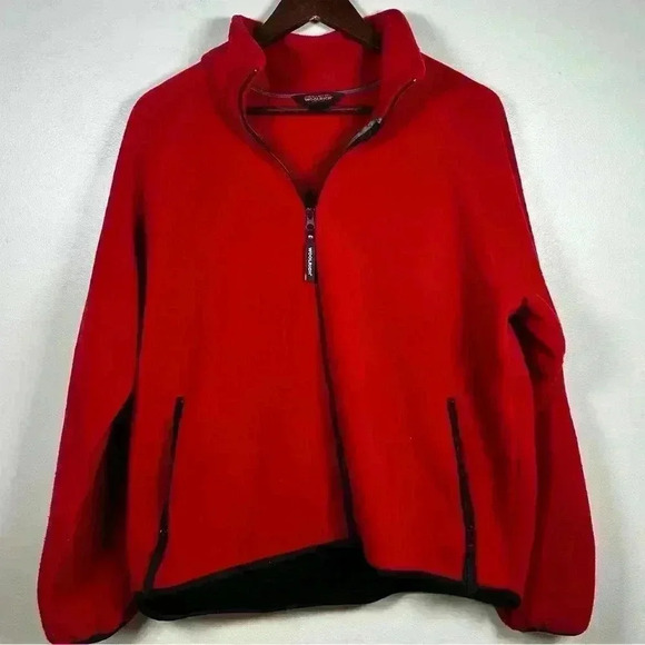 Red Woolrich Fleece Jacker with Built in Raincoat - Picture 1 of 9